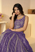 Purple Jimmy Choo Embroidered Lehenga Set KSR