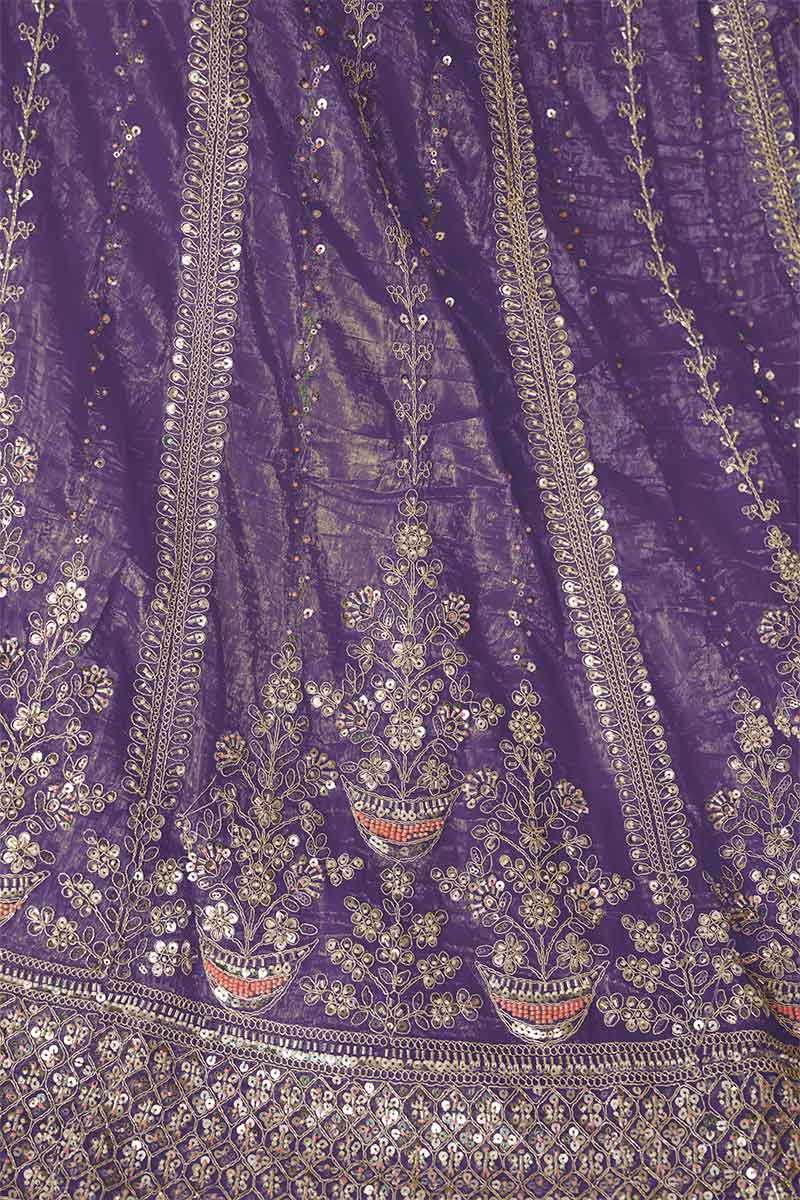 Purple Jimmy Choo Embroidered Lehenga Set KSR