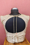 Trendy Hand Zari Thread Ivory Back open with Knot Blouse RB