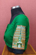 Traditional Green Temple Embroidery with Bead Work Blouse RB