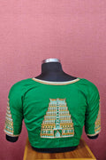 Traditional Green Temple Embroidery with Bead Work Blouse RB