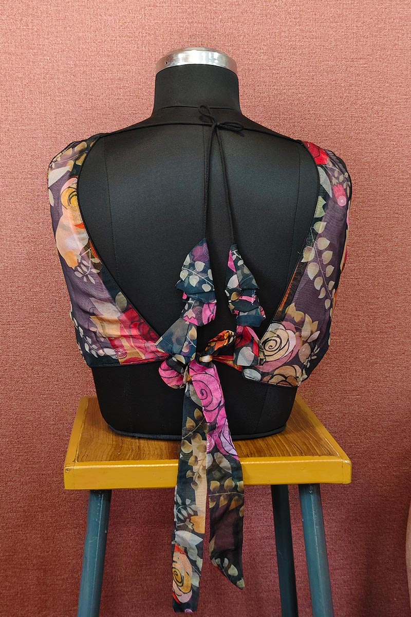 Vibrant Multicolour Madhubala Blouse with Sequins & Bead Embroidery RB