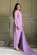 Lavender Swarovski Salwar Suit UK | Premium Crunchy Silk Kurta Set RTI