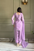 Lavender Swarovski Salwar Suit UK | Premium Crunchy Silk Kurta Set RTI