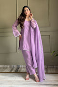 Lavender Swarovski Salwar Suit UK | Premium Crunchy Silk Kurta Set RTI