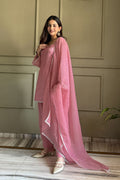 Pink Swarovski Salwar Suit UK | Premium Crunchy Silk Kurta Set RTI
