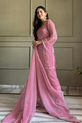 Pink Swarovski Salwar Suit UK | Premium Crunchy Silk Kurta Set RTI