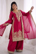 Premium Pink GMY Silk Salwar Suit UK | Heavy Embroidered Sequin & Moti Work Kurta Set with Dupatta RTI