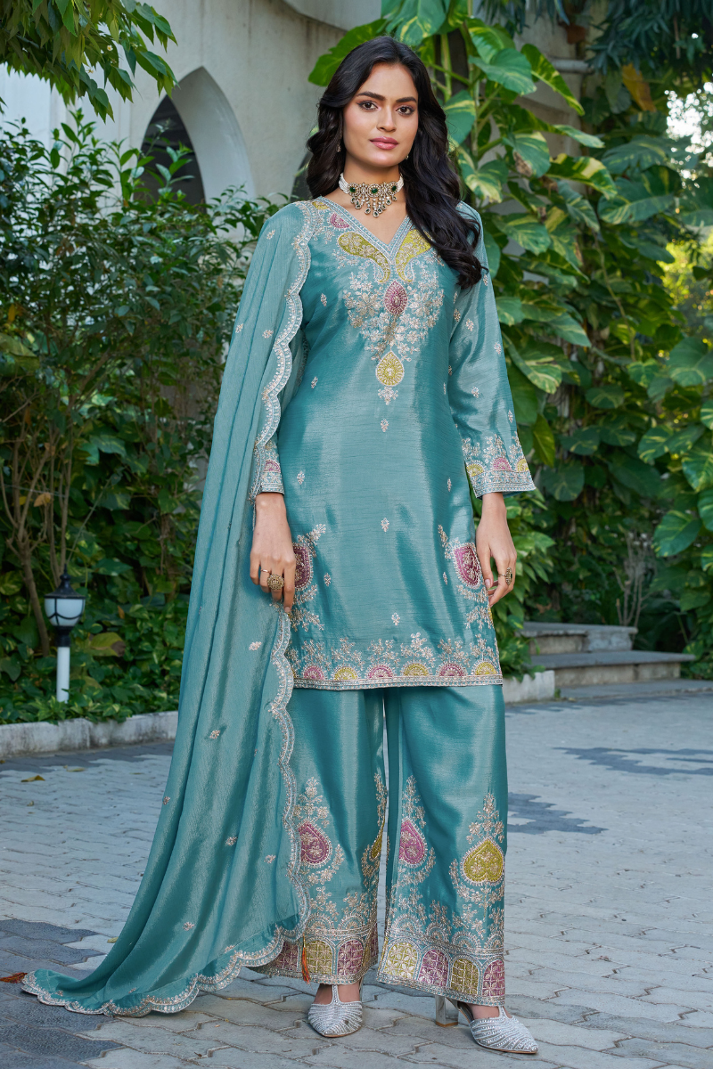 Pink Swarovski Salwar Suit UK | Premium Crunchy Silk Kurta Set (Copy) RTI