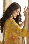 Yellow Chinon Embroidered & Sequin Kurta Palazzo Suit Set with Floral Dupatta RTI