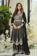 Elegant Black Chinon Embroidered Anarkali Kurta Palazzo Suit Set with Dupatta RTI
