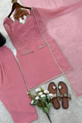 Blush Pink Crunchy Silk Ready-Made Salwar Suit Set with Dupatta RTI