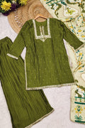 Embroidered Palazzo Salwar Suit in Pista Green-Perfect for festive RTI