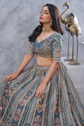 Regal Grey Embroidered Bridal Lehenga with Intricate Zari & Sequin Work KSR