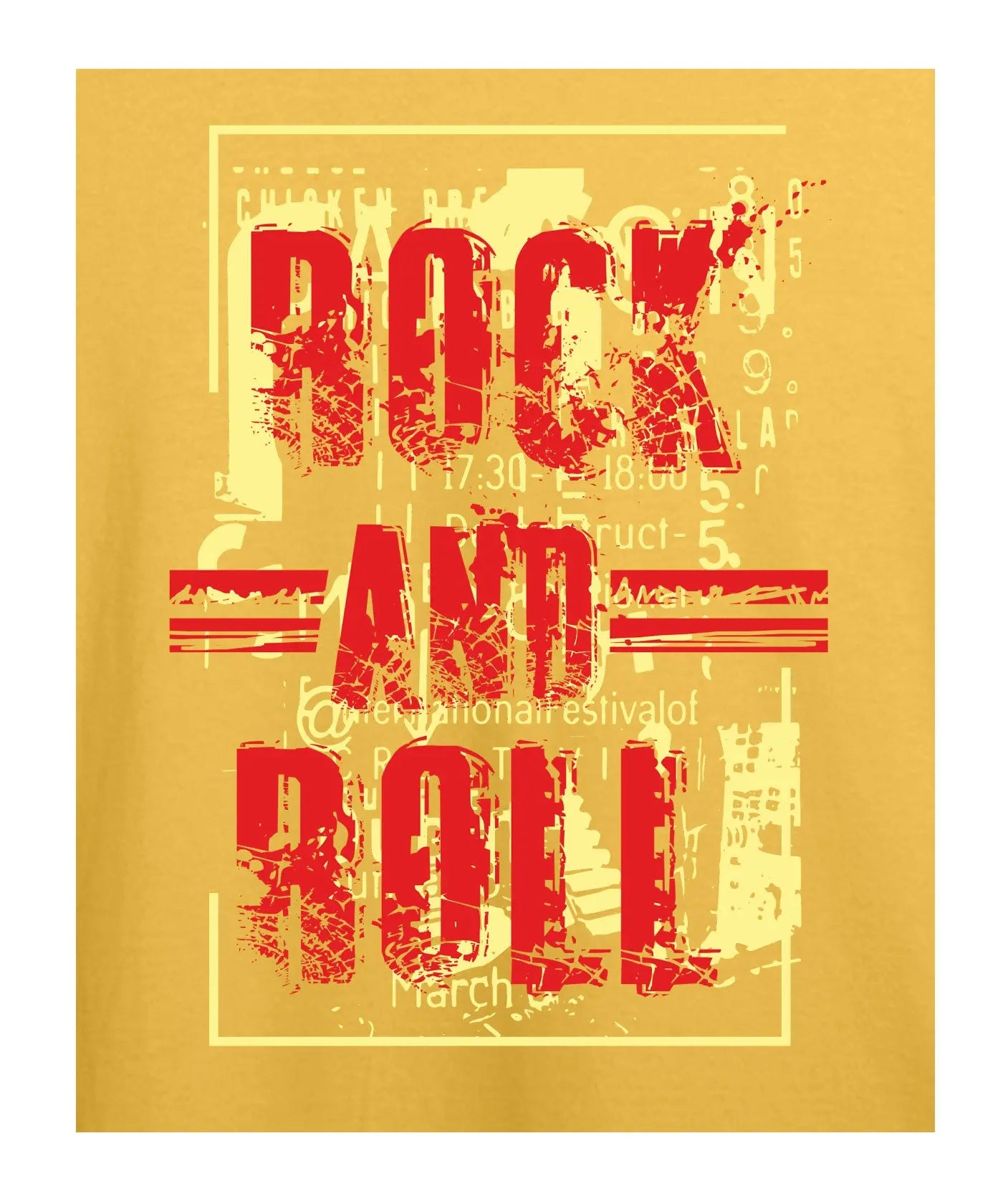 "Rock and Roll" Printed T-Shirt – Premium Round Neck - Minion Yellow - 100% Cotton Offbeat