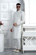 White Embroidered Sherwani for Men – Elegant Groom & Festive Wear PR