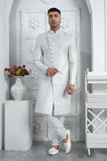 White Embroidered Sherwani for Men – Elegant Groom & Festive Wear PR