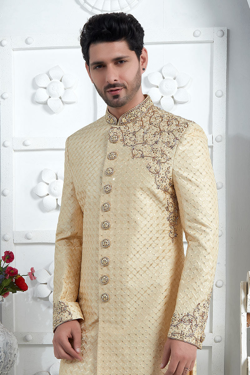 Beige Elegant Groom Vibes – Indian Wedding Sherwani Playlist SOU