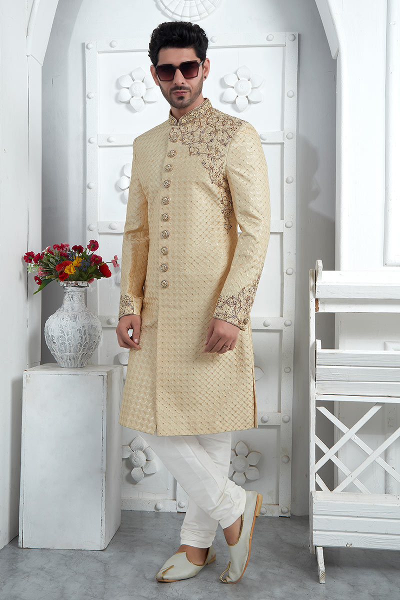 Beige Elegant Groom Vibes – Indian Wedding Sherwani Playlist SOU