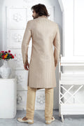 Golden Embroidered Sherwani for Men – Elegant Groom & Festive Wear SOU