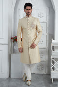 Beige Elegant Groom Vibes – Indian Wedding Sherwani Suit SOU
