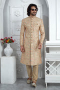 Luxury Gold Hand Embroidered Sherwani for Men – Festive & Wedding Wear SOU