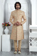 Luxury Gold Hand Embroidered Sherwani for Men – Festive & Wedding Wear SOU