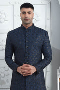 Traditional Blue Thread Work Sherwani for Men | Festive Special SOU