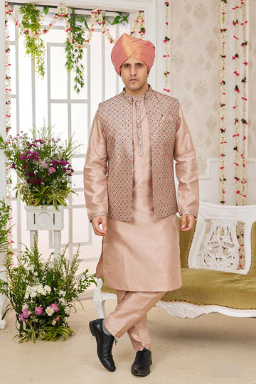 Ensembles Kurta en mousseline à imprimé Ajrakh rouge avec broderies artisanales
