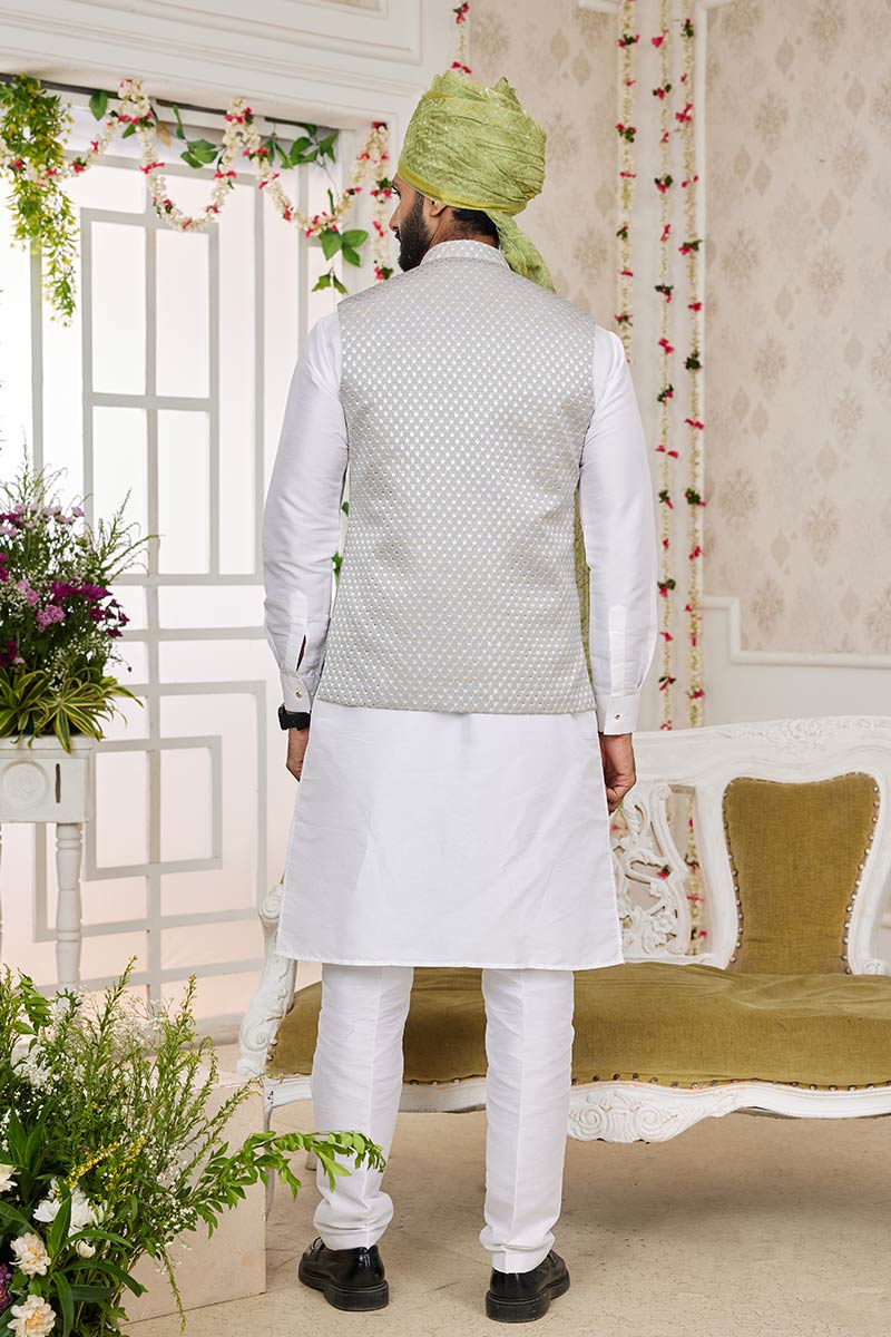 Luxury Off White Kurta Pajama Set for Men – Wedding & Festive Wear