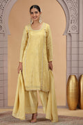 Yellow Sequins Satin Silk Suit – Elegant Salwar Kameez for Women SOU