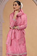 Pink Satin Silk Indian Suit with Chiffon Dupatta – Women’s Salwar Kameez SOU
