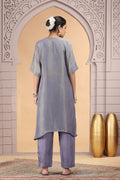 Grey Embroidered Organza Salwar – Stylish Ethnic Wear for Women SOU