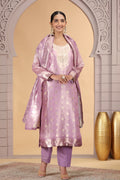 Pastel Pink Indian Organza Churidar Suit with Dupatta – Women’s Ethnic Wear SOU