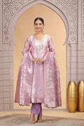Pastel Pink Indian Organza Churidar Suit with Dupatta – Women’s Ethnic Wear SOU