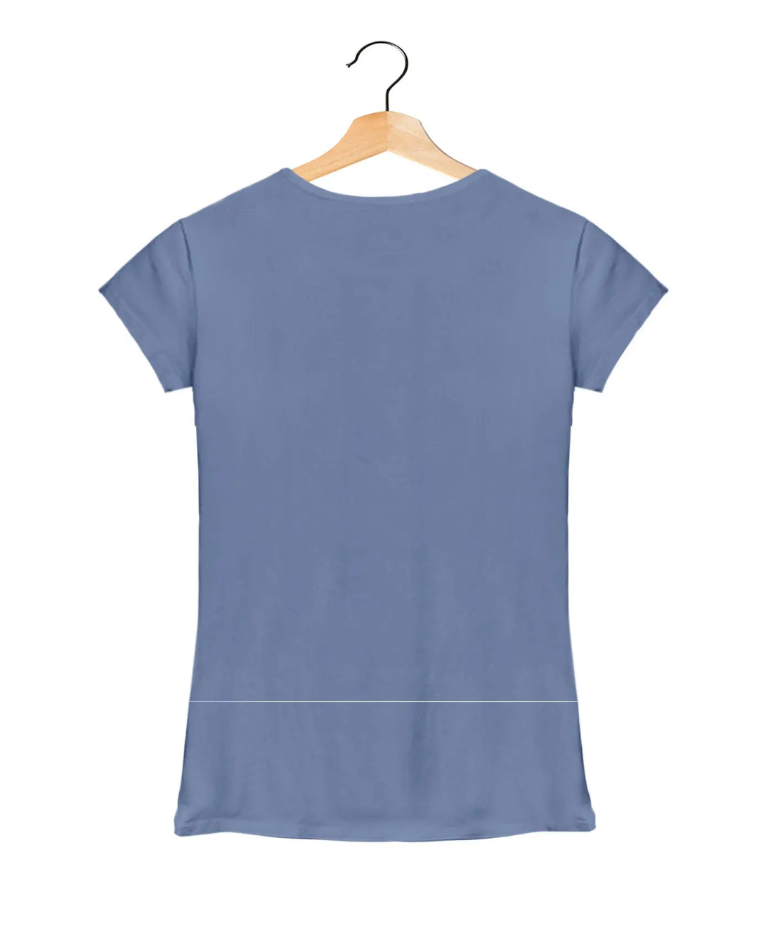 "Smile" - Women’s T-Shirt –  Premium Round Neck - Pigeon Blue - 100% Cotton Offbeat