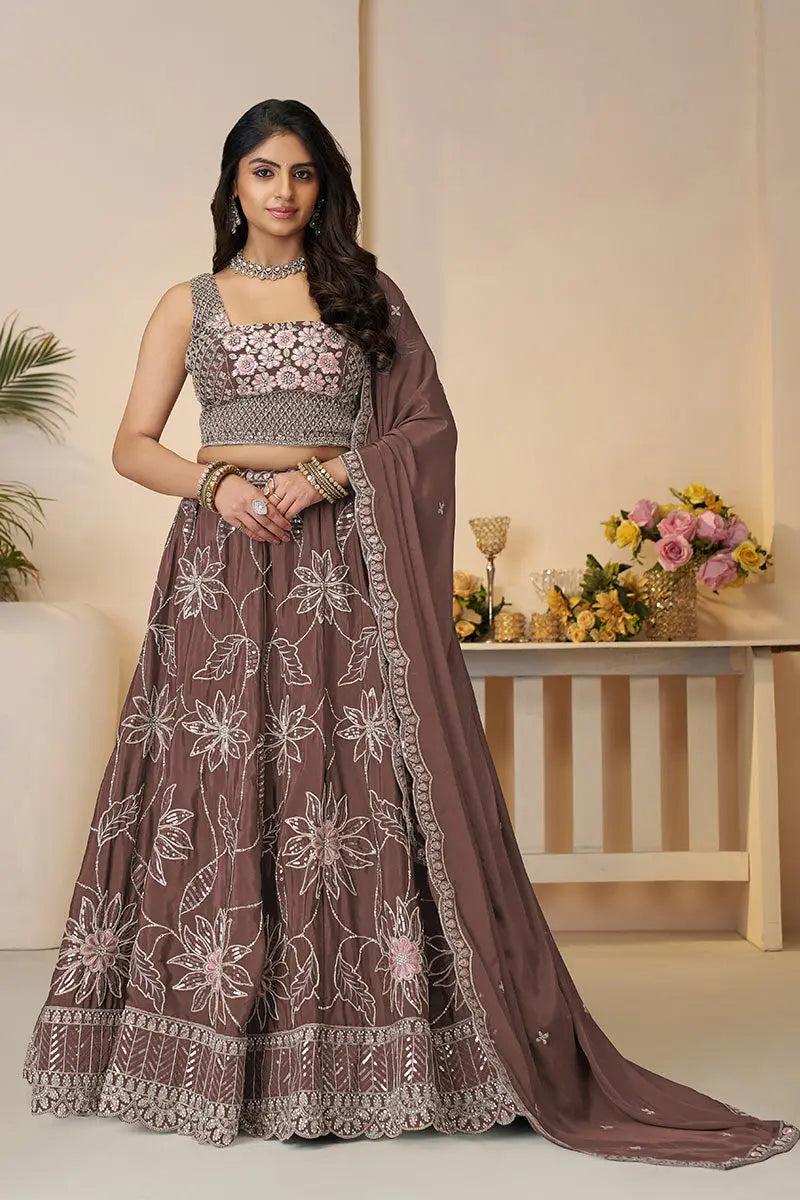 Spring Blossom: Mauve Sequin Lehenga for the Dreamy Bridesmaid KSR