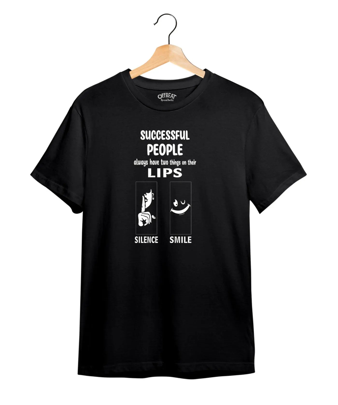 "Successful People" Printed T-Shirt – Premium Round Neck - Black and Navy Blue - 100% Cotton Offbeat