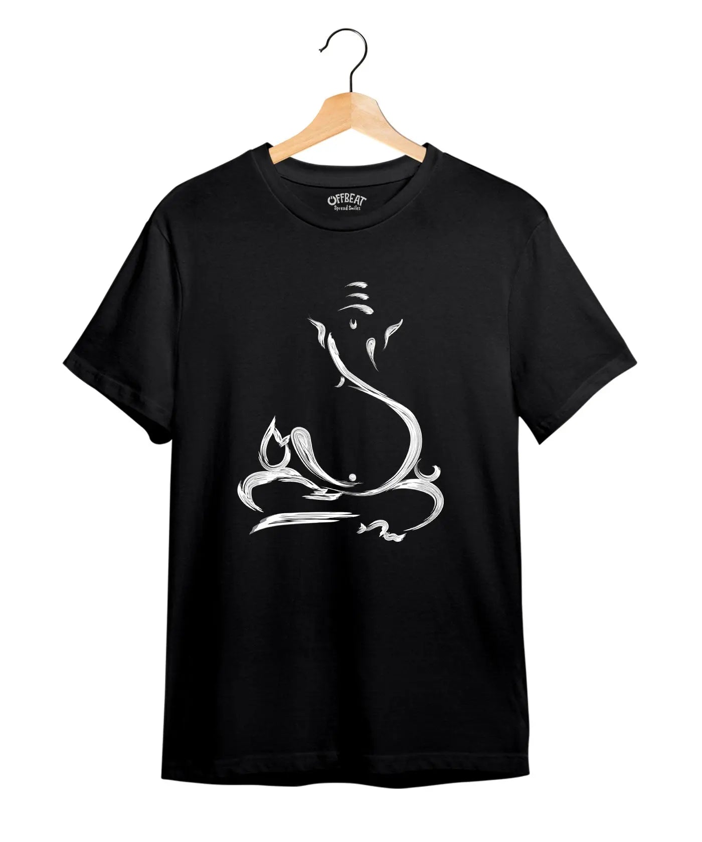 "Suyash Ganesha" Printed T-Shirt – Premium Round Neck - Black - 100% Cotton Offbeat
