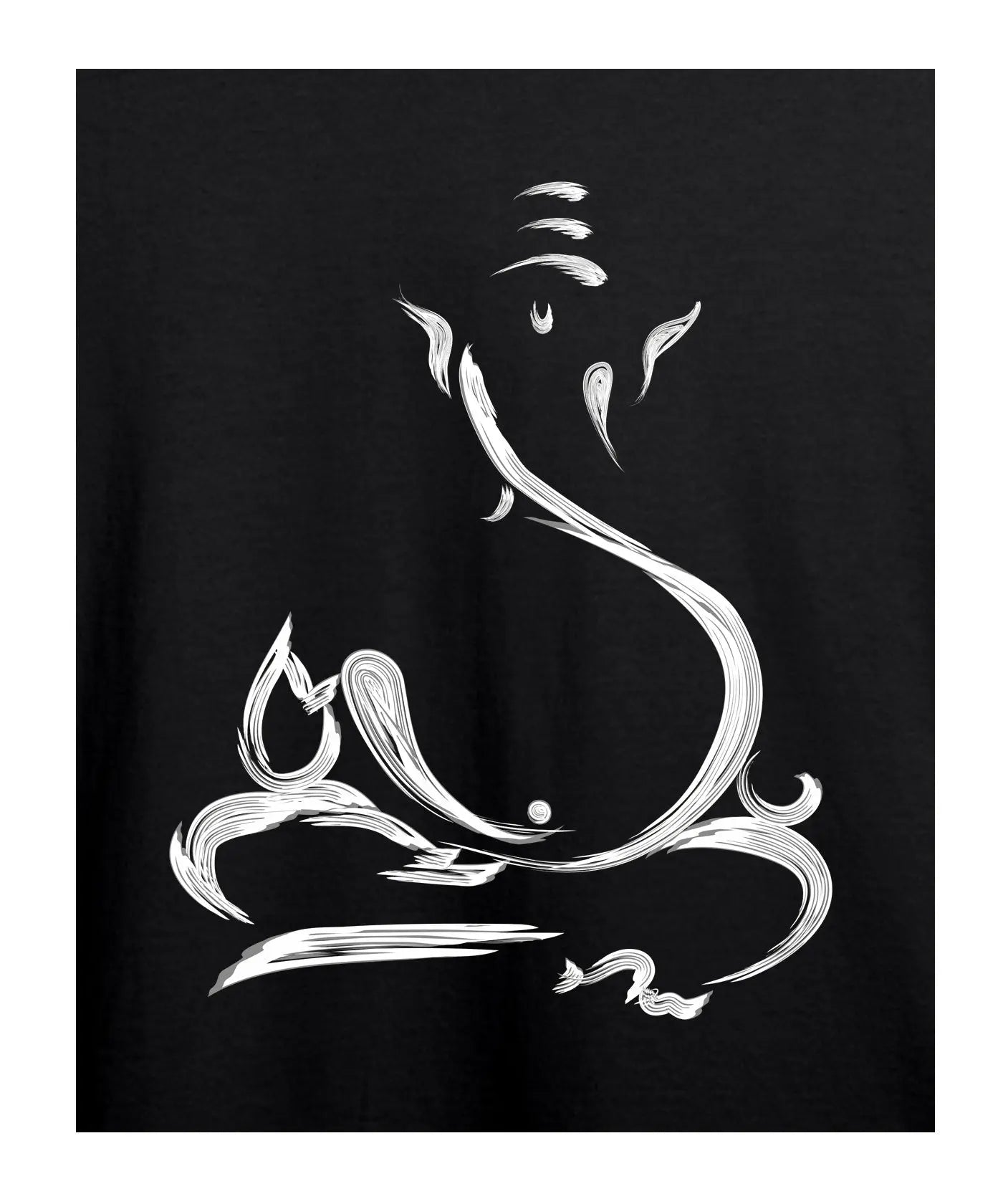 "Suyash Ganesha" Printed T-Shirt – Premium Round Neck - Black - 100% Cotton Offbeat