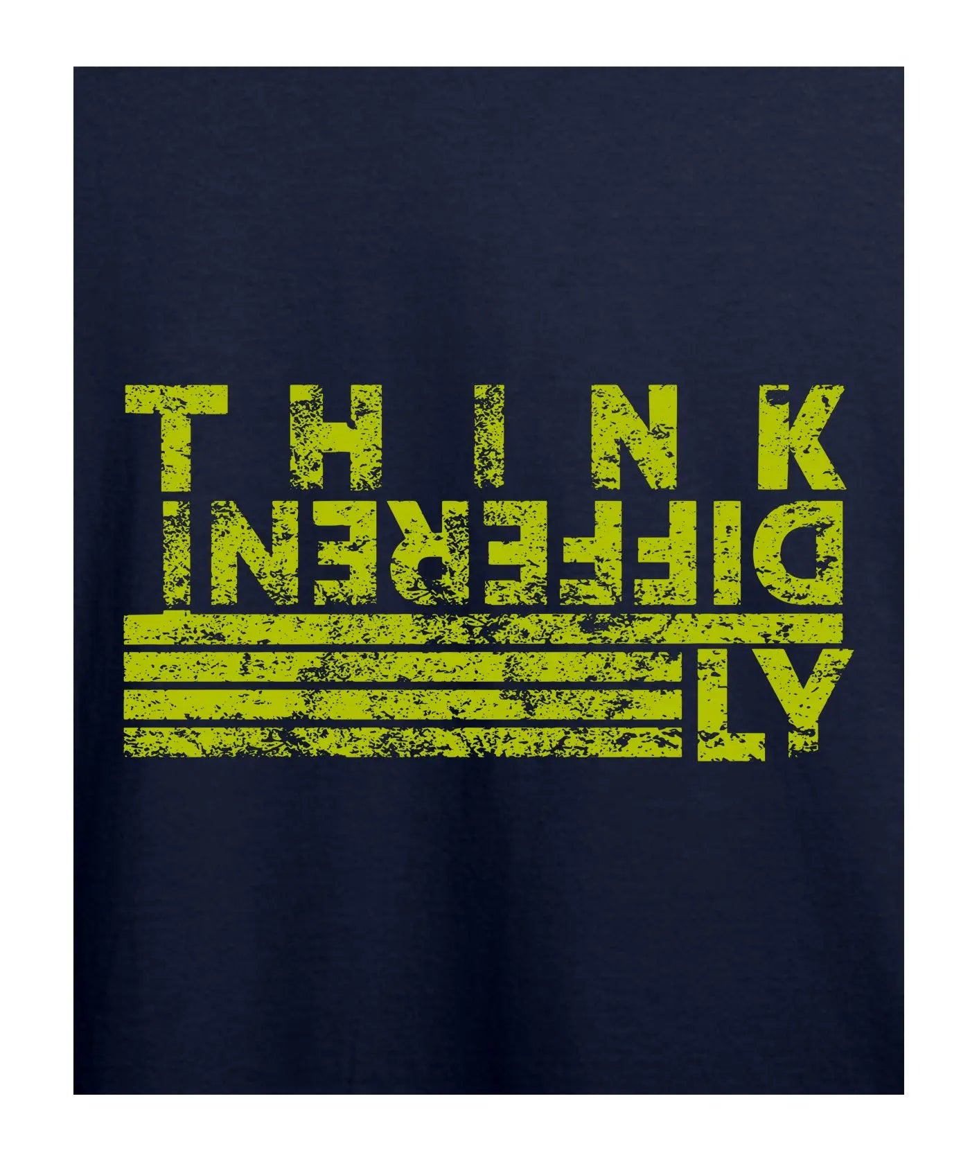 "Think Differently" Printed T-Shirt – Premium Round Neck - Navy Blue - 100% Cotton Offbeat