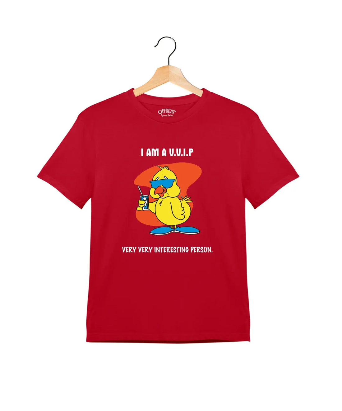 "V.V.I.P" - Kids Unisex T-Shirt – Premium Round Neck - Red - 100% Cotton Offbeat