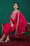 Pink Straight Suit with Embroidery & Dupatta | Party Wear Set VA