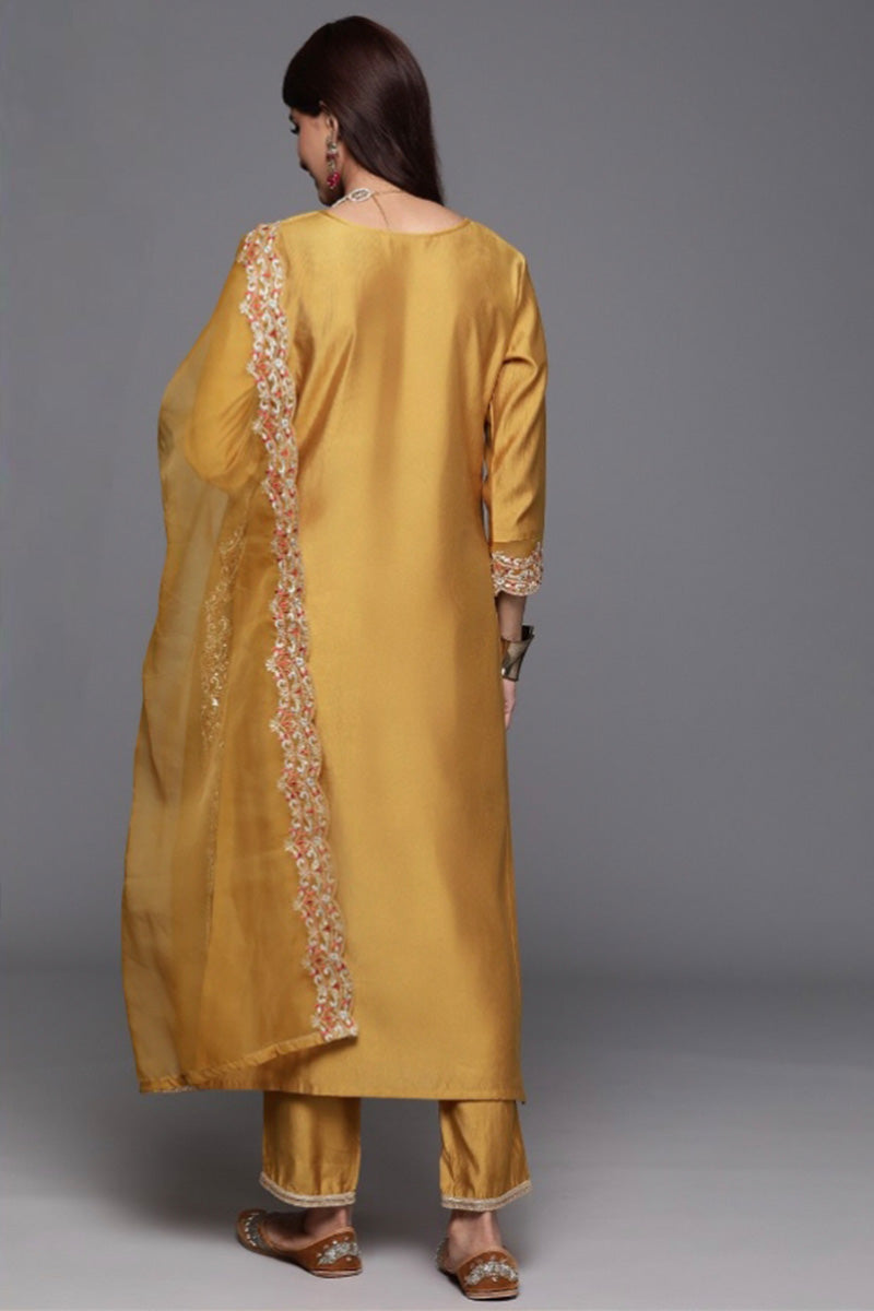 Embroidered Yellow Salwar Suit with Dupatta – 3-Piece Outfit VA
