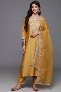 Embroidered Yellow Salwar Suit with Dupatta – 3-Piece Outfit VA