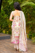 Signature Cream Suit with Delicate Floral Printed Dupatta VA
