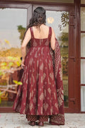 Maslin Heavy Digital Printed Anarkali – Fully Flared Ethnic Dress UF