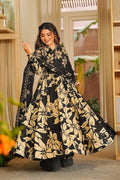 Designer Maslin Black Gown – Kurta Set | Party Wear UK UF