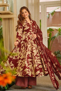 Multi Color Maslin Heavy Digital Printed Anarkali – Fully Flared Ethnic Dress UF