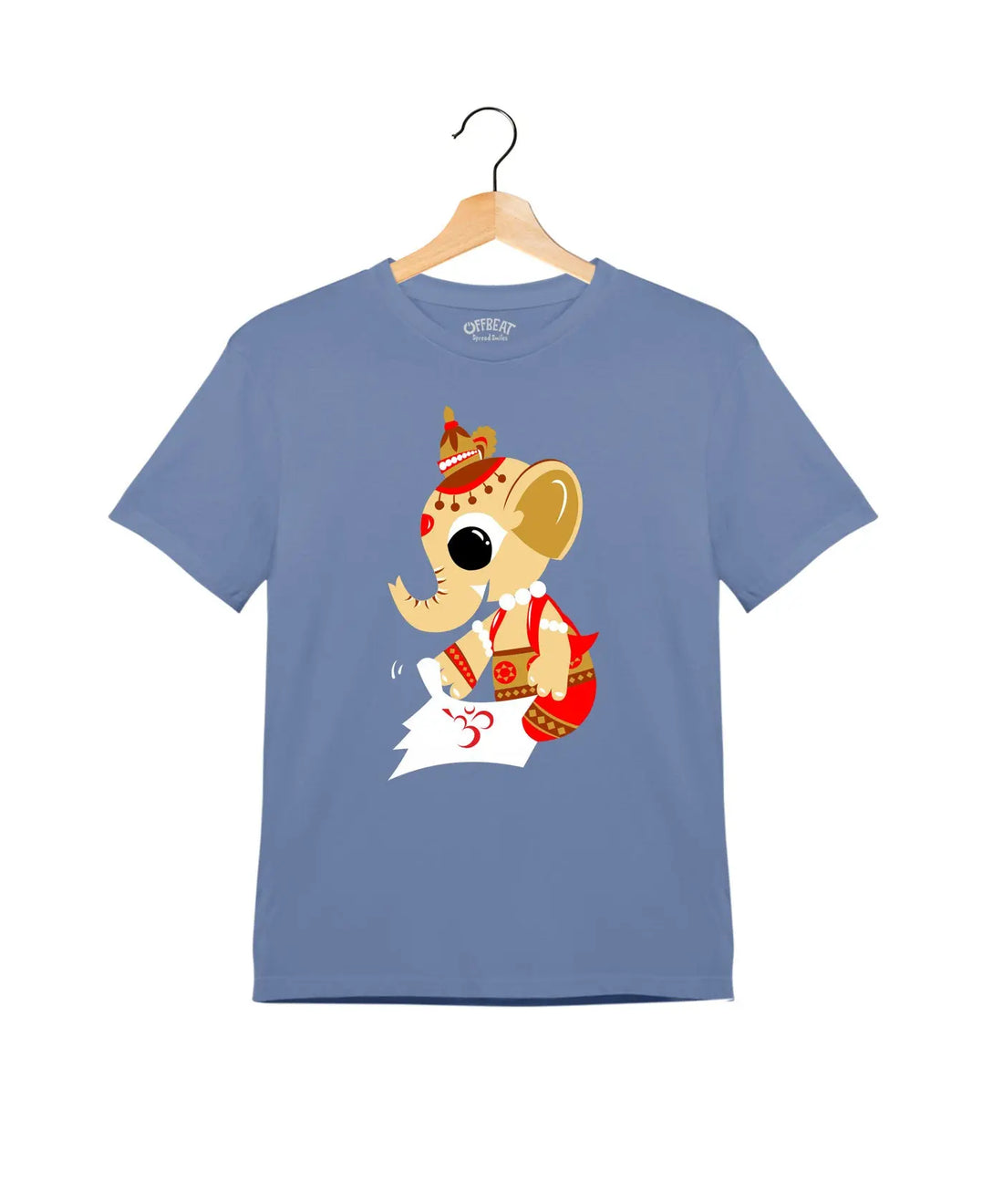 "Vignayam" - Kids Unisex T-Shirt – Premium Round Neck - Pigeon Blue - 100% Cotton Offbeat